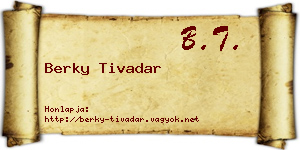 Berky Tivadar névjegykártya